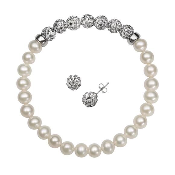 NEW RH & Co. BRACELET + EARRINGS Fine Jewelry Sterling Silver Fresh Water Pearls - Picture 1 of 6